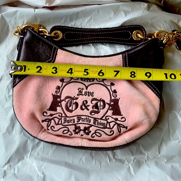 Y2K Juicy Couture BABY PINK velour shoulder bag Purse Bag RARE
